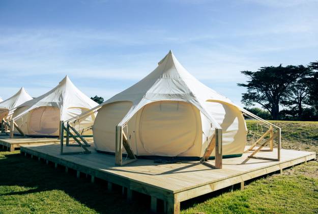 Deluxe Bell Tents at Foxton Beach Holiday Park