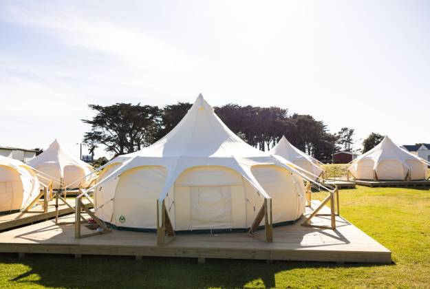 Deluxe Bell Tents at Foxton Beach Holiday Park