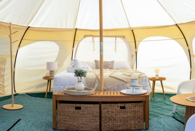 Deluxe Bell Tents at Foxton Beach Holiday Park